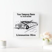 Horloge Carrée Caricature de location de limousine (Maison)