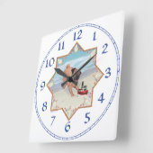 Horloge Carrée Carlin sur la plage (Angle)