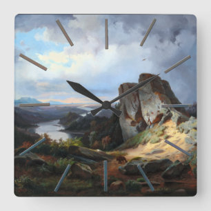 Horloge Carrée Carmiencke - Ours du paysage occidental
