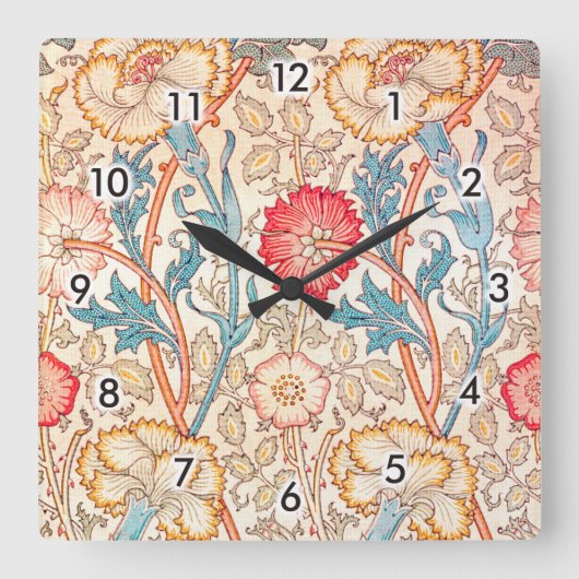Horloge Carrée Carnation, William Morris (Recto)