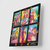 Horloge Carrée CARNAVAL DE VENISE COLLECTION Danse Musique Théâtr (Angle)