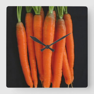 Horloge Carrée Carottes fraîches