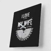 Horloge Carrée Carpenter Funny Wood Working Cadeau Noël (Angle)