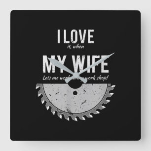 Horloge Carrée Carpenter Funny Wood Working Gig Noël