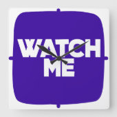 Horloge Carrée Carré 10.75" : REGARDEZ-MOI (Recto)