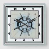 Horloge Carrée Carré à thème bleu pâle (Recto)