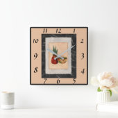 Horloge Carrée Carré Collage Sud-Ouest 2 (Maison)