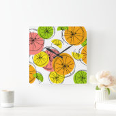 Horloge Carrée Carré d'horloge Citrus (Maison)