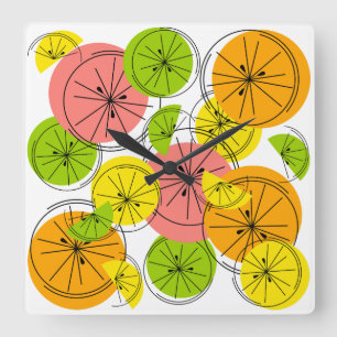 Horloge Carrée Carré d'horloge Citrus