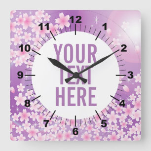 Horloge Carrée Carré floral