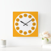 Horloge Carrée Carré multihorloge Citrus Orange (Maison)