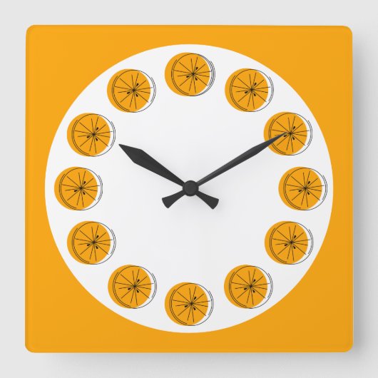 Horloge Carrée Carré multihorloge Citrus Orange (Recto)