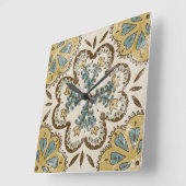 Horloge Carrée Carré Non-Embelli II de batik (Angle)