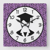 Horloge Carrée Carré pourpre (Recto)