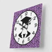 Horloge Carrée Carré pourpre (Angle)