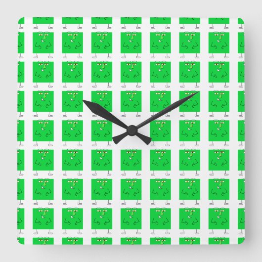 Horloge Carrée Carré vert (Recto)