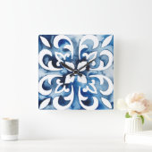 Horloge Carrée Carreau de Cobalt II (Maison)