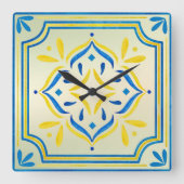 Horloge Carrée Carreaux (Recto)