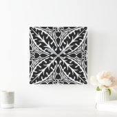 Horloge Carrée Carreaux marocains - noir et blanc (Maison)