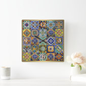 Horloge Carrée Carreaux mexicains (Maison)