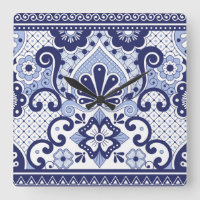 Carrelage d'art populaire mexicain Talavera bleu e