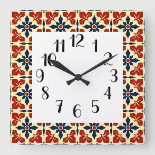 Horloge Carrée Carrelage marocain
