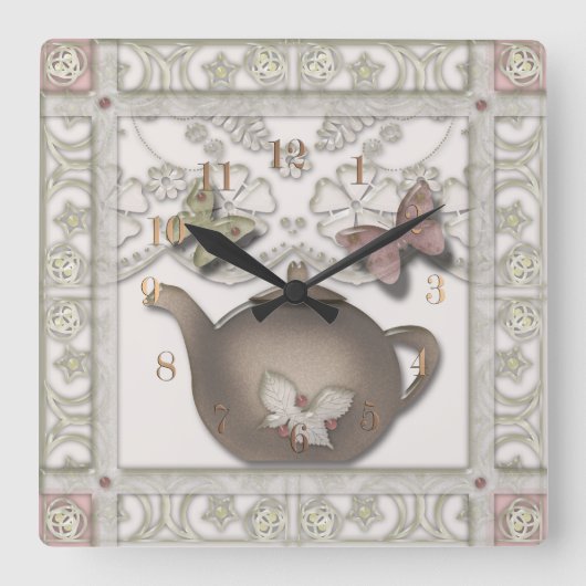Horloge Carrée Carrelage pour la cuisine (Recto)