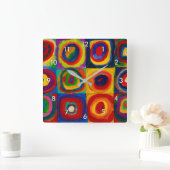 Horloge Carrée Carrés avec cercles, Abstraits, Wassily Kandinsky (Maison)