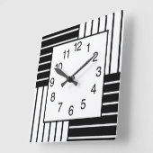 Horloge Carrée Carrés BW triés (Angle)