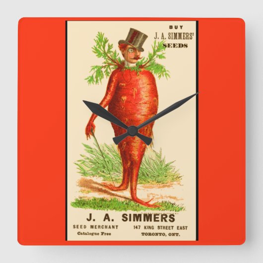 Horloge Carrée carrot man Victorian (Recto)