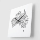 Horloge Carrée Carte australienne d'argot (Angle)