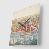 Horloge Carrée CARTE : CHICAGO, c1857 (Angle)