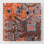 Horloge Carrée Carte circuit imprimé circuit orange PCB (Recto)