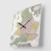 Horloge Carrée Carte d'Angleterre | 1760 (Angle)