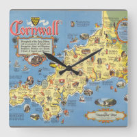 Carte de Cornwall, Angleterre