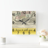 Horloge Carrée Carte De La Vie Du Christ (Maison)