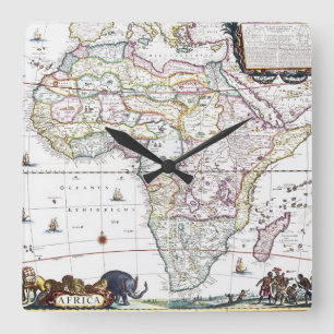 Horloge Carrée Carte de l'Afrique   1696