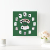 Horloge Carrée Carte de lecture classique (Maison)