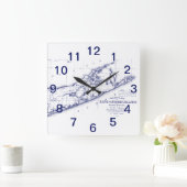 Horloge Carrée Carte de Long Island (Maison)