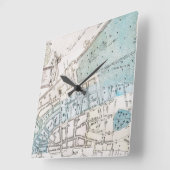 Horloge Carrée Carte de New York, 1728 (Angle)