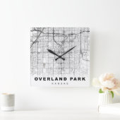 Horloge Carrée Carte d'Overland Park (Maison)