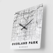 Horloge Carrée Carte d'Overland Park (Angle)