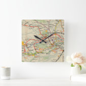 Horloge Carrée Carte du métro de Londres (Maison)