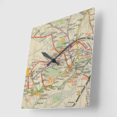 Horloge Carrée Carte du métro de Londres (Angle)