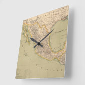 Horloge Carrée Carte du Mexique (Angle)