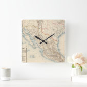 Horloge Carrée Carte du Mexique et du Texas (Maison)