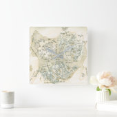 Horloge Carrée Carte étiquetée de Trino (Maison)