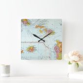 Horloge Carrée Carte : Hawaï, 1905 (Maison)