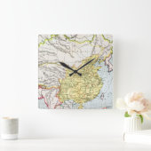 Horloge Carrée CARTE : La CHINE, 1910 (Maison)