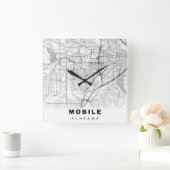 Horloge Carrée Carte mobile (Maison)
